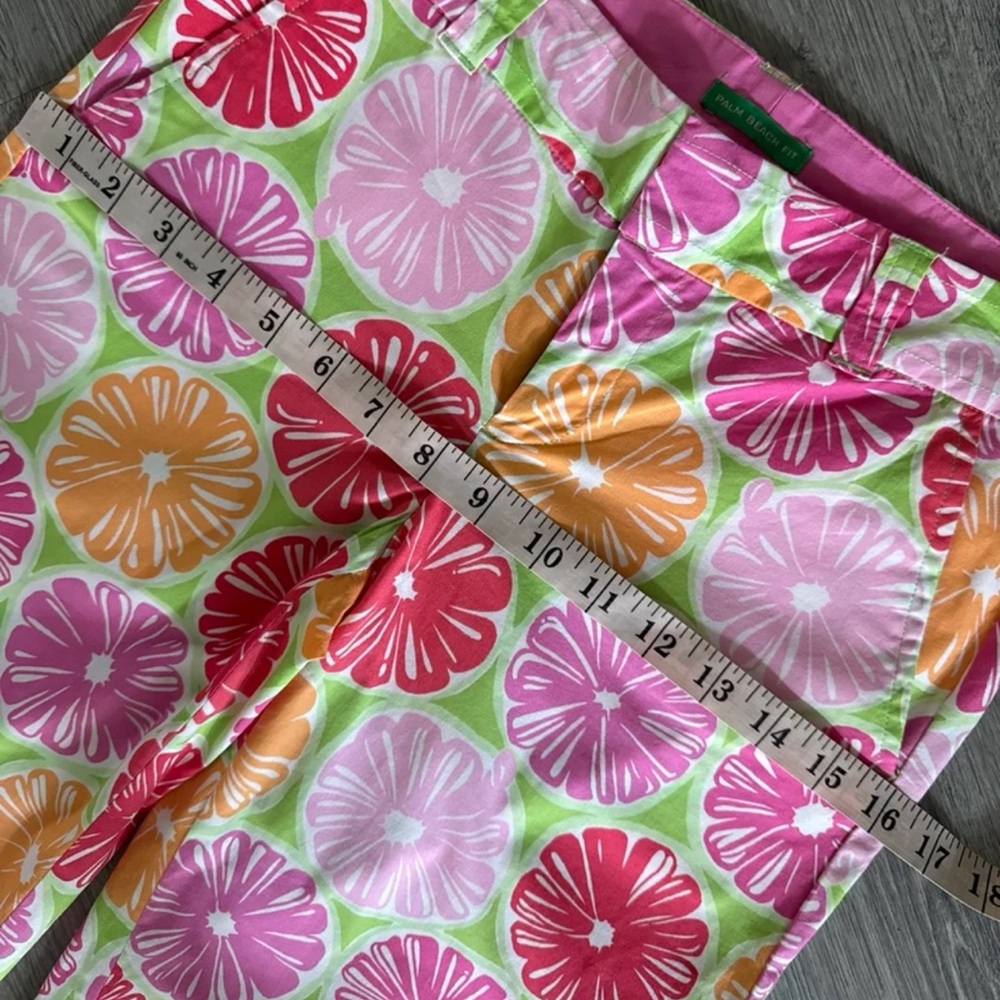 Lilly Pulitzer Sz. 0 Palm Beach Fit Juice Stand Print Capri Cotton/Spandex LNC - Picture 8 of 12